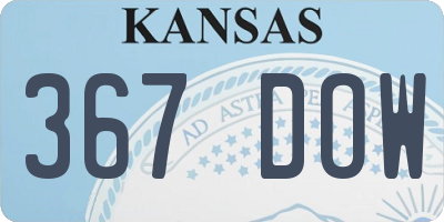 KS license plate 367DOW