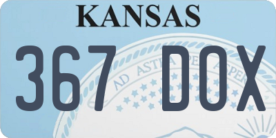 KS license plate 367DOX