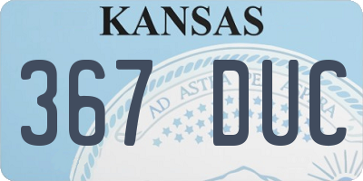 KS license plate 367DUC