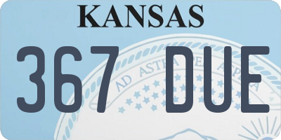 KS license plate 367DUE