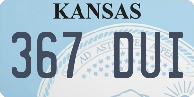 KS license plate 367DUI