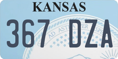 KS license plate 367DZA