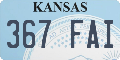 KS license plate 367FAI