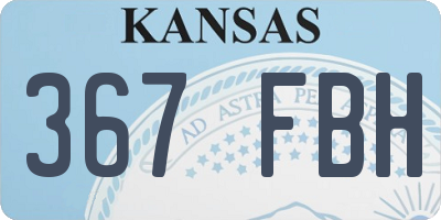 KS license plate 367FBH