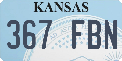 KS license plate 367FBN