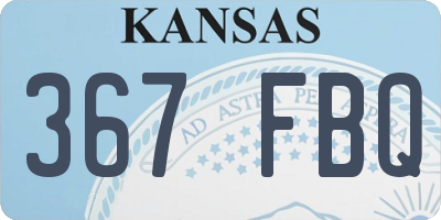 KS license plate 367FBQ