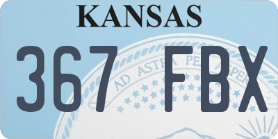 KS license plate 367FBX