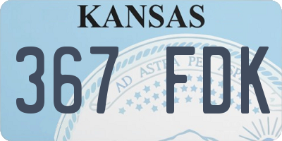 KS license plate 367FDK