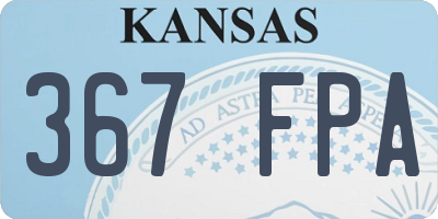 KS license plate 367FPA