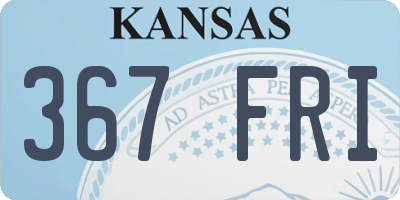 KS license plate 367FRI