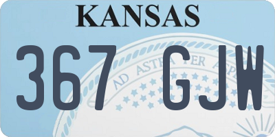 KS license plate 367GJW