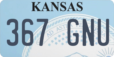 KS license plate 367GNU