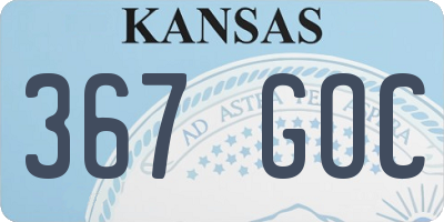 KS license plate 367GOC
