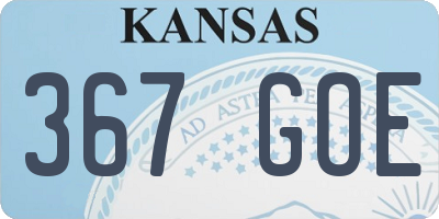 KS license plate 367GOE