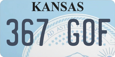 KS license plate 367GOF
