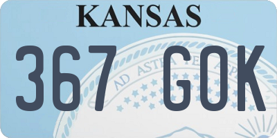 KS license plate 367GOK
