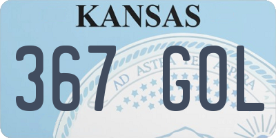 KS license plate 367GOL