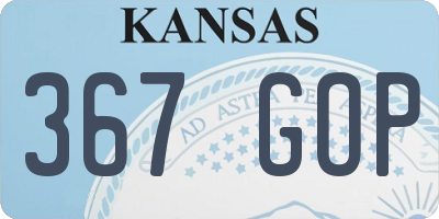 KS license plate 367GOP