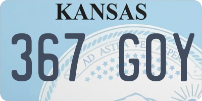 KS license plate 367GOY