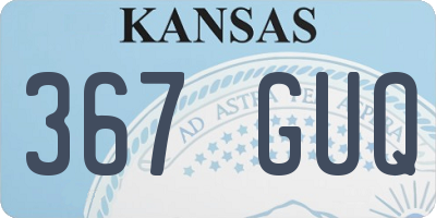 KS license plate 367GUQ