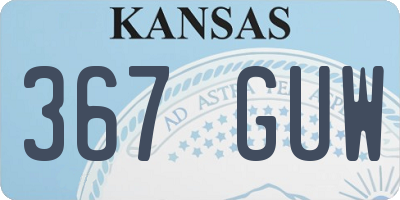 KS license plate 367GUW