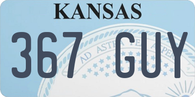 KS license plate 367GUY