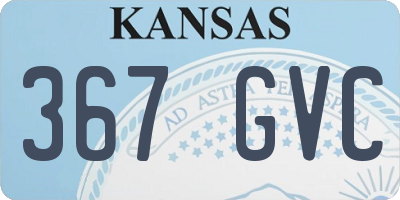 KS license plate 367GVC