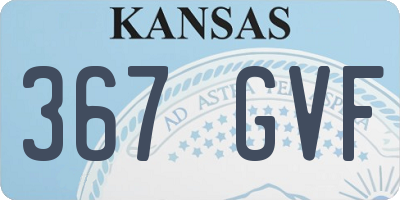 KS license plate 367GVF