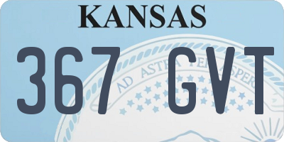 KS license plate 367GVT