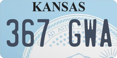 KS license plate 367GWA