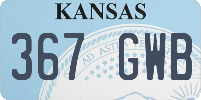 KS license plate 367GWB