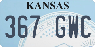 KS license plate 367GWC