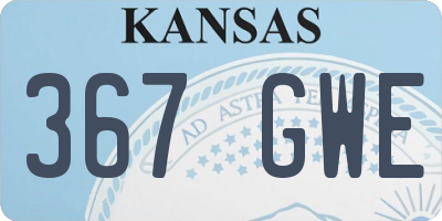 KS license plate 367GWE