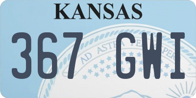 KS license plate 367GWI