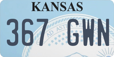 KS license plate 367GWN