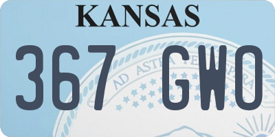 KS license plate 367GWO