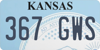 KS license plate 367GWS