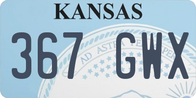 KS license plate 367GWX