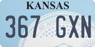 KS license plate 367GXN