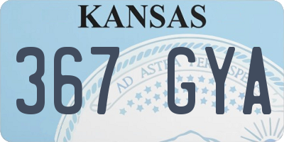 KS license plate 367GYA