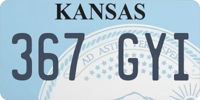 KS license plate 367GYI
