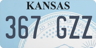 KS license plate 367GZZ