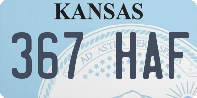 KS license plate 367HAF