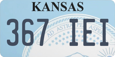KS license plate 367IEI