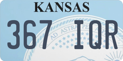 KS license plate 367IQR