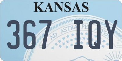 KS license plate 367IQY
