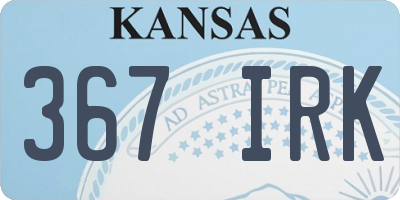 KS license plate 367IRK