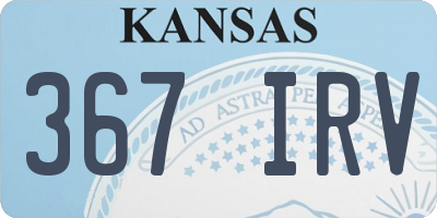 KS license plate 367IRV