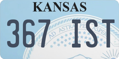KS license plate 367IST