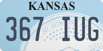 KS license plate 367IUG